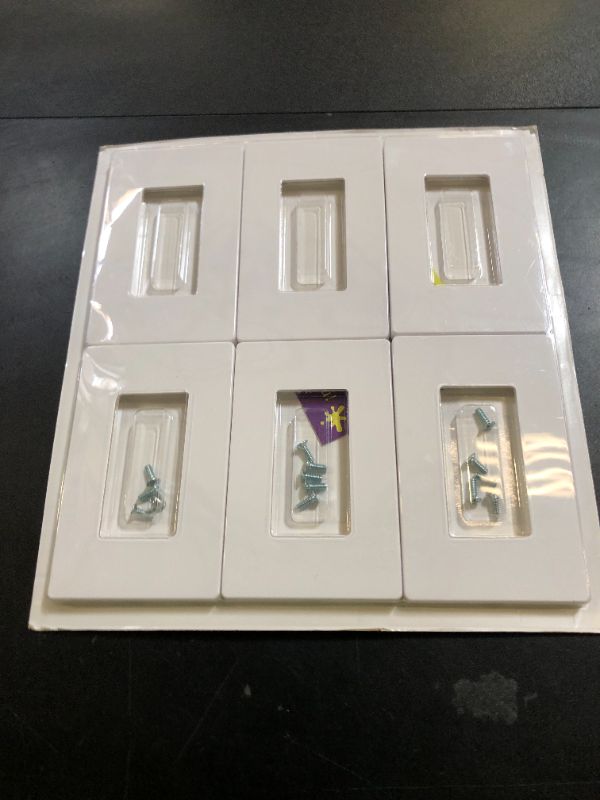 Photo 1 of Bates- Screwless Decorator Wall Plates, Switch Plate Covers, 6 Pack, Screwless Wall Plates 1 Gang, White Switch Plate Covers, Switch Cover Plate, Wall Switch Cover, Electrical Outlet Cover Plate