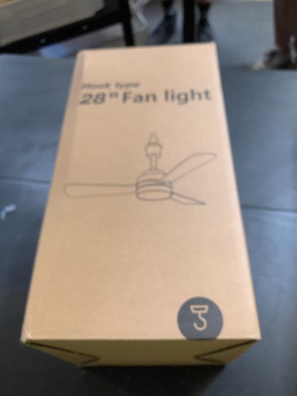 Photo 1 of PBLALA Ceiling Fans with Lights,28" LED Fan Light Hanging with Hook,Hook Type Ceiling Fan,Plug in Ceiling Fan Light,35W,3000-6500k,Remote Control,Portable Fan for Camping Bed,Patios,(Black)