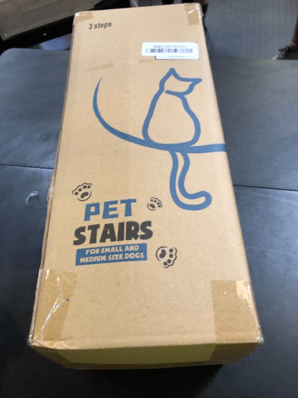 Photo 1 of Dog Stairs for Small Dogs & Cats, 3-Step Non-Slip Pet Steps for Couch Sofa and Chair, Grey, 13.6" H