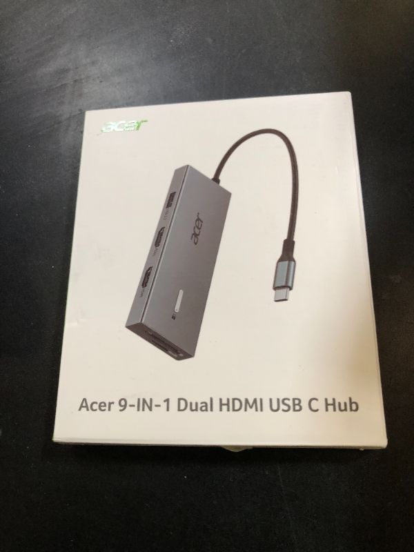 Photo 1 of Acer USB C Docking Station Dual HDMI Monitor, Laptop Multiport Adapter with 4K HDMI, USB A&C 3.0 Ports, SD/Micro SD, 100W PD Charging, USBC Dock Compatible with Mac/Acer/Dell XPS/HP/Surface etc
