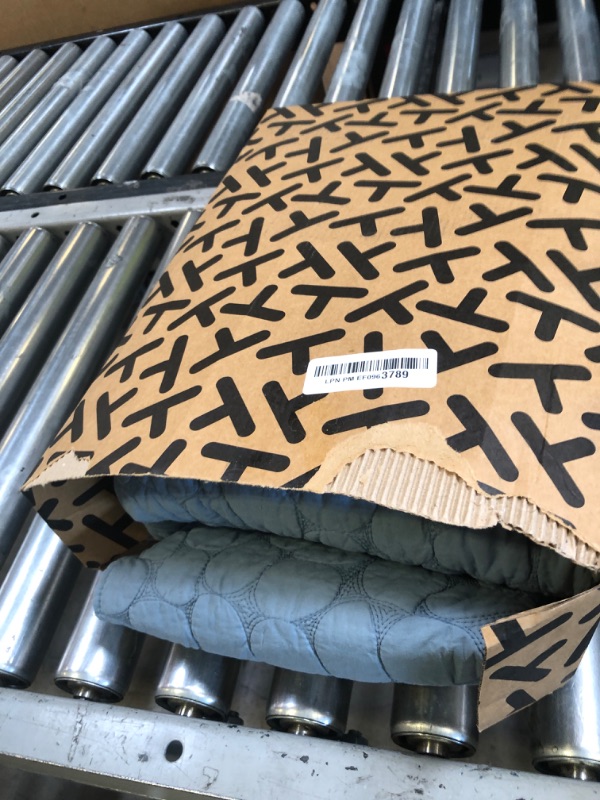 Photo 1 of HORIMOTE HOME 100% Cotton Quilt Set Twin Size, Dusty Blue Pre-Washed Bedspreads Coverlet Set with Cobblestone Pattern, Cozy Lightweight Stitching Decorative Bedding Cover with 1 Sham for All Seasons