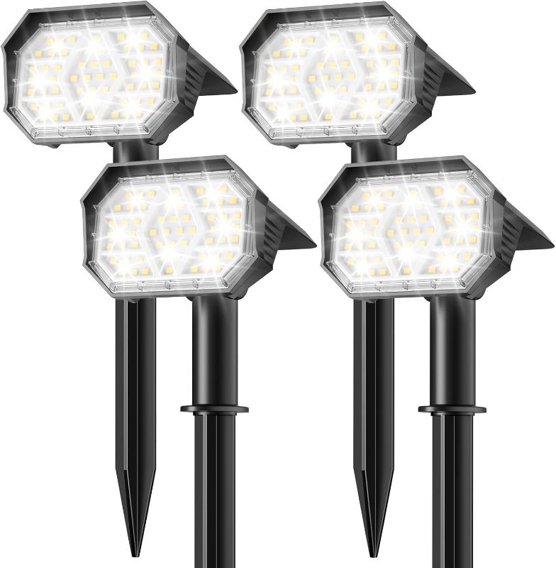 Photo 1 of 
Brightown 4Pack Solar Spot Lights Outdoor with 58 LED & 1800mAh, IP67 Solar Lights Outdoor Waterproof with 3 Light Modes, 2-in-1 Dual Use Outdoor Solar Lights for Yard, Garden and Pathway (Cool White)
