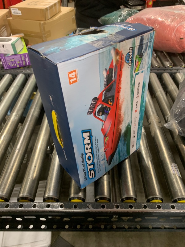 Photo 1 of Hitish RC Boat for Kids Adults 2.4GHz Remote Control Boats with LED Light for Pool Lakes Water, 20MPH Fast Speed Racing Jet Boat, Boat Toy for Boys Girls, 2 Rechargeable Batteries 40+ Mins, Green