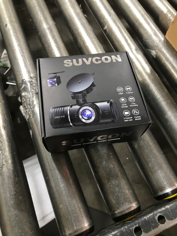 Photo 2 of SUVCON Dash Cam Front and Rear Inside, 3 Channel Dash Camera for Cars, 1080P Car Dash Cam, Triple Dash Cam, Dash Camera with 32GB Card, Loop Recording, HDR, G-Sensor, 24Hr Parking