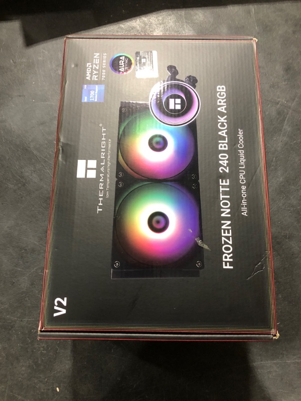 Photo 1 of Thermalright Frozen Notte 240 Black ARGB V2 Water Cooling CPU Cooler,240Black CPU Cooler Specifications, Double PWM Fans, S-FDB Bearings, Suitable for AMD/AM4 AM5,Intel LGA 1700/1150/1151/1200/2011