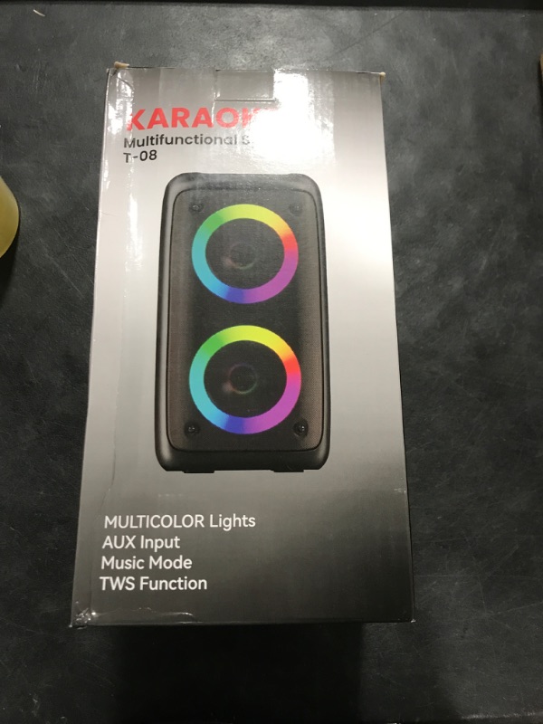 Photo 1 of Karaoke Machine for Adults and Kids,Peski Portable Bluetooth Speaker with 1 Wireless Microphone and 1 Wired Mic,Rechargeable Powered Dj/PA Speaker System with TF Card,AUX in,REC,TWS for Birthday Party