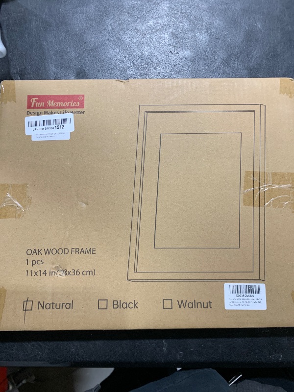 Photo 1 of 11x14 Picture Frame, Solid Oak Wood 11"x14" Photo Frame, 11 x 14 Frame for Wall, 11 x 14 Picture Frame With Mat for 8x10, Real Tempered Glass, 11 by 14 Wood Frame (Natural Oak Color, 1 Pack)