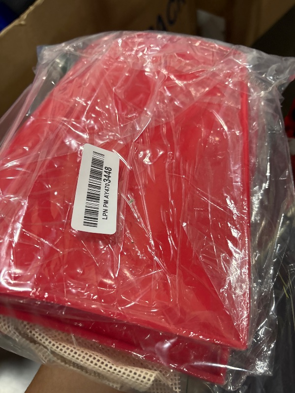 Photo 1 of 8 Pcs Silicone Dehydrator Mats 10 Pcs Mesh Screen Dehydrator Sheets Nonstick Reusable Fruit Dryer Trays for Jerky Fruit Herbs Flax Crackers Crust Tray (Red)