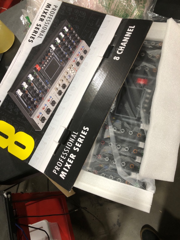 Photo 1 of 8 Channel Professional Audio Mixer with Large-size LED Display, 256 DSP Effects, Exquisite and Portable, Suitable for Multi-functional Recording Studio Equipment for Live, Broadcasts, etc. (KA-8)