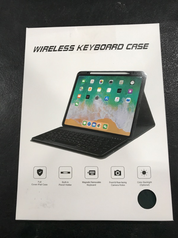 Photo 1 of BLUTLOTUS Keyboard Case for iPad 9th/8th/7th Generation 10.2 inch 2021/2020/2019, iPad Pro 10.5-inch Case with Keyboard,iPad Air 3 2019, 7 Color Backlit Removable Wireless Keyboard Folio Case(Teal)