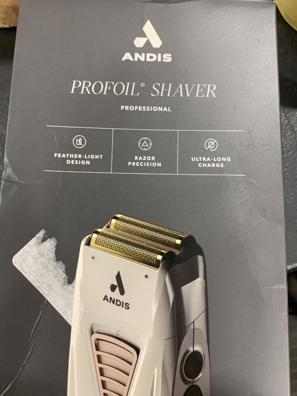Photo 1 of Andis TS-1 17235 Pro Foil Lithium Titanium Foil Shaver, Cord/Cordless, Smooth Shaving Cordless Shaver with Charger, Gray