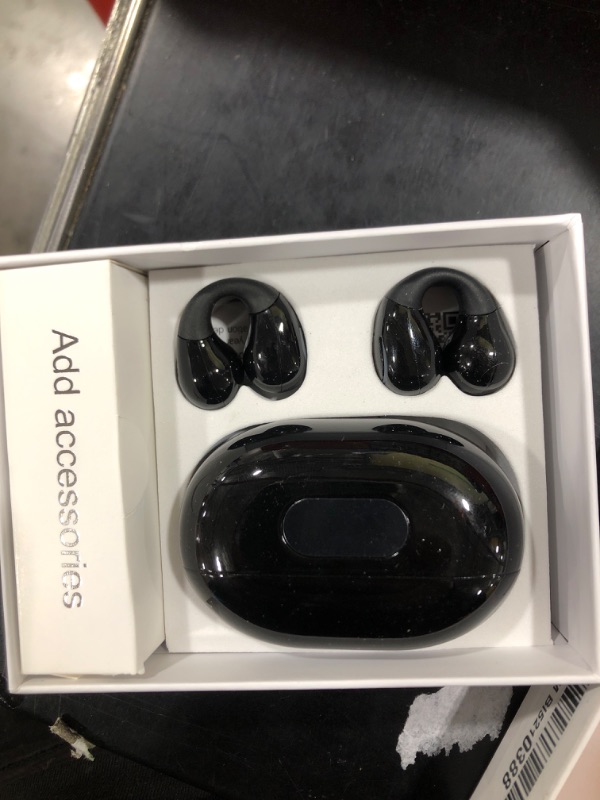 Photo 1 of 024 New Wireless Ear Clip Headphones, Open Ear Headphones Mini Headphones, Bluetooth 5.3 Sports Waterproof Headphones Wireless Earbuds with Earhooks (X- Black)
