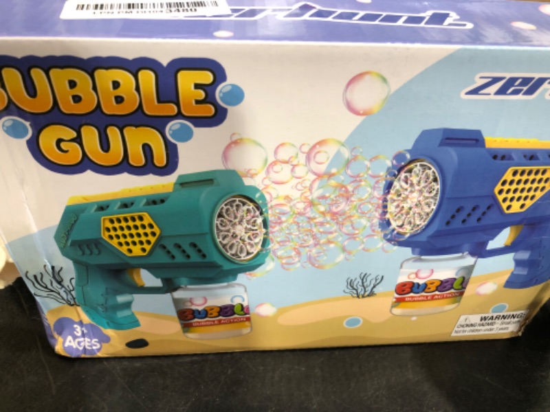 Photo 1 of Automatic Bubble Gun Bubble Toys: 2-Pack Bubble Blaster Guns with Rich Bubbles for Outdoor Wedding Party Fun - Great Summer Toy for Toddlers Kids 4-8 - Ideal Gift for Birthday & Easter