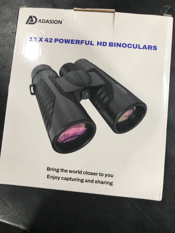 Photo 1 of 12x42 HD Binoculars for Adults High Powered with Phone Adapter and Tripod, Super Bright BAK4 Prism Waterproof Binoculars for Bird Watching Hunting Hiking Safari Travel Sports