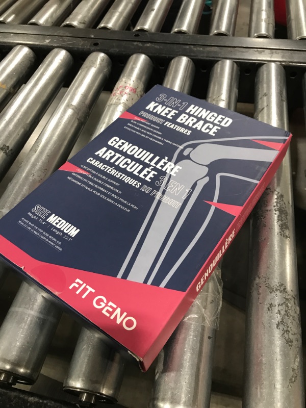 Photo 1 of Fit Geno Hinged Knee Brace for Meniscus Tear: Adjustable Knee Support for Knee Pain w/Side Stabilizers & Hinges for Injury or Surgery Recovery - Men and Women FSA or HSA Eligible