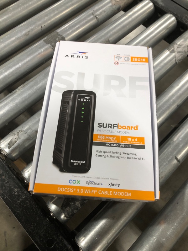 Photo 1 of ARRIS (SBG10) - Cable Modem Router Combo - Fast DOCSIS 3.0 16 x 4 Gigabit & AC1600 WiFi, For Comcast Xfinity, Cox, Spectrum, 400 Mbps Max Internet Speeds