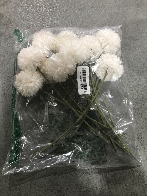 Photo 1 of Artificial Flowers Chrysanthemum Ball Flowers Bouquet 10pcs Present for Important People Glorious Moral for Home Office Coffee House Parties and Wedding(Milk White)