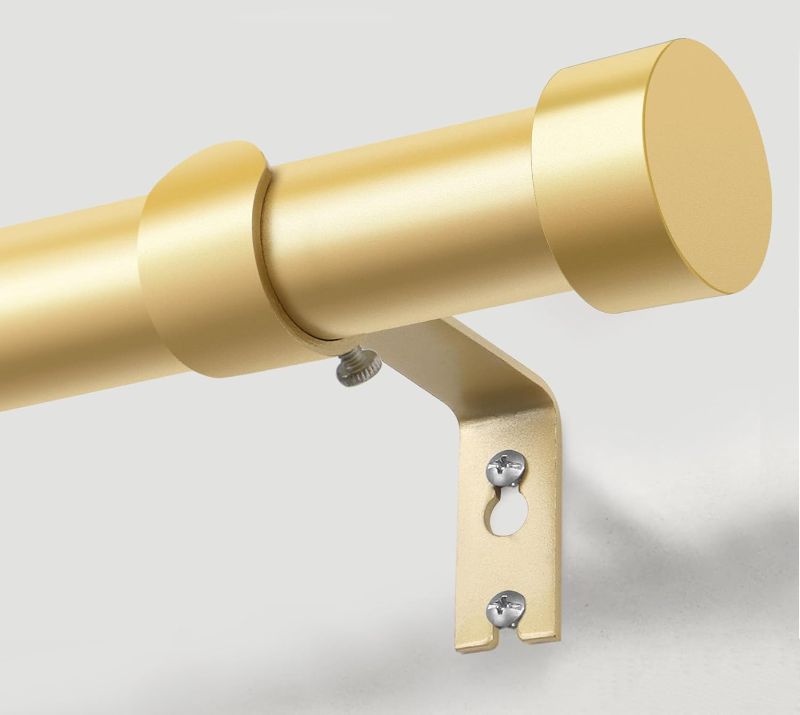 Photo 1 of  Gold Curtain Rods 72 to 144 Inch (6-12 Feet), 1 Inch Heavy Duty Window Curtain Rod, Modern Adjustable Drapery