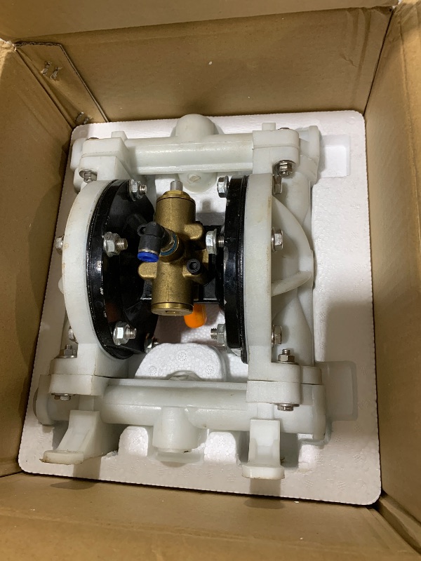 Photo 1 of VEVOR Air-Operated Double Diaphragm Pump, 1/2 in Inlet & Outlet, Polypropylene Body, 13.2 GPM & Max 120PSI, PTFE Diaphragm Pneumatic Transfer Pump for Petroleum, Diesel, Oil & Low Viscosity Fluids