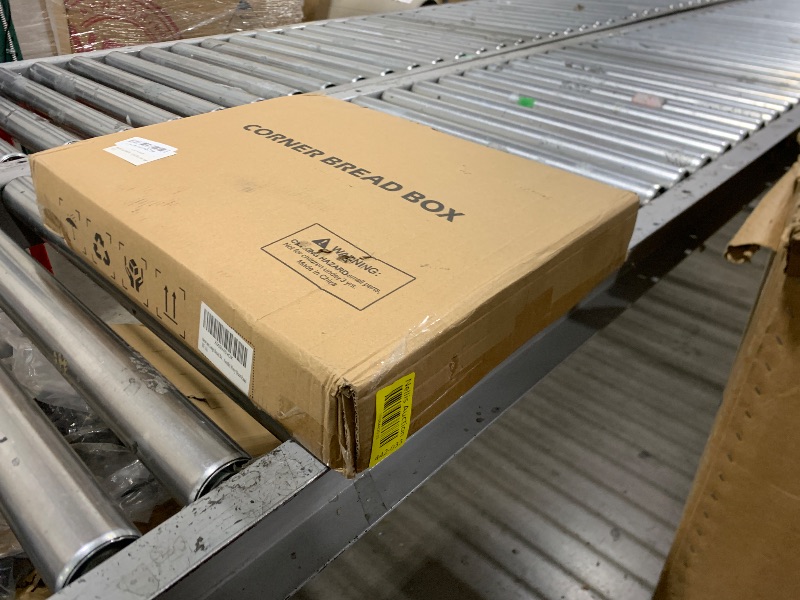 Photo 1 of viewcare Corner Bread Box for Kitchen Counter, Bamboo Wood Large Capacity Bread Storage Bin with Acrylic Wavy Door Panel (Natural, Extra Large)