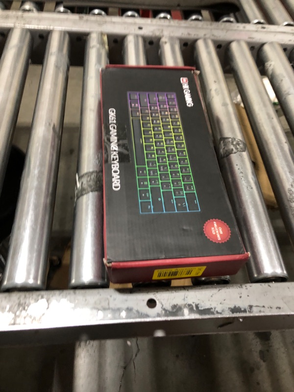 Photo 1 of GK61 Mechanical Gaming Keyboard - 61 Keys Multi Color RGB Illuminated LED Backlit Wired Programmable for PC/Mac Gamer (Gateron Optical Yellow, Black)