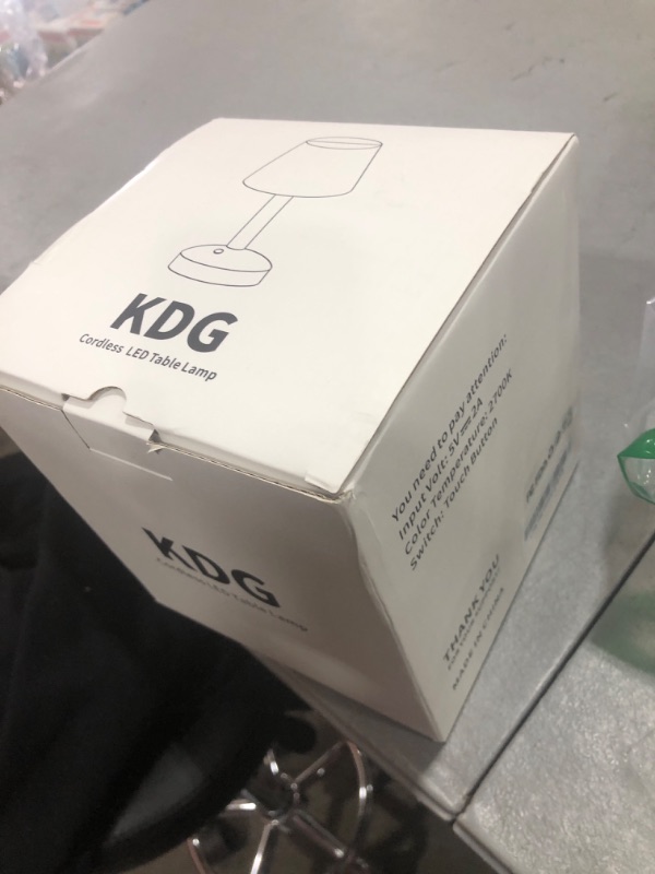 Photo 1 of KDG Modern Cordless Small Table Lamps, Portable LED Dimmable Desk Lamp, 5000mAh Rechargeable Battery Operated Lighting for Restaurant/Bedroom/Bedside/Bar/Outdoor/Camping/Night Light(Black)