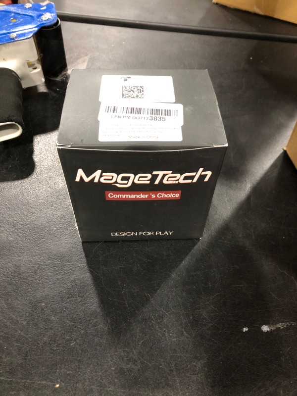 Photo 1 of Mage Tech Card Deck Box for MTG Commander - Patented Design, Commander Display, Fits 100 Double-Sleeved Cards, 35pt Card Brick & Dice Tray - Black/Purple