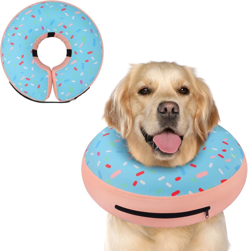 Photo 1 of Inflatable Dog Cone Collar Alternative After Surgery, Dog Neck Donut Collar Recovery E Collar, Soft Dog Cone for Large Dogs