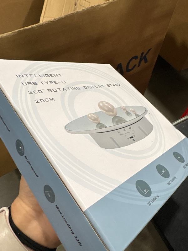 Photo 1 of 7.87'' Rotating Display Stand Motorized Rotating Display Stand, 22 lbs Load Rotating Platform with Mirror Cover, Rotating Stand with USB Charging Port, for Jewelry Photography Products 3D Model Cake