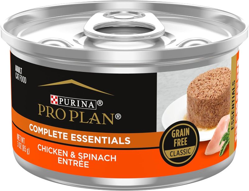 Photo 1 of Purina Pro Plan Grain Free Pate Wet Cat Food, COMPLETE ESSENTIALS Chicken & Spinach Entree Classic - (Pack of 24)
Best By Nov. 2026