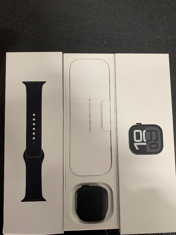 Photo 2 of Apple Watch Series 10 [GPS + Cellular 42mm case] Smartwatch with Jet Black Aluminium Case with Black Sport Band - S/M. Fitness Tracker, ECG App, Always-On Retina Display, Water Resistant