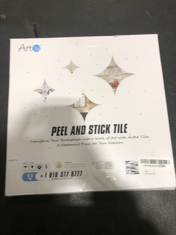 Photo 1 of Art3d 10-Sheets Peel and Stick Kitchen Backsplash Tiles, 12"x12" Self-Adhesive Marble Grey Wall Tiles for Kitchen and Bathroom