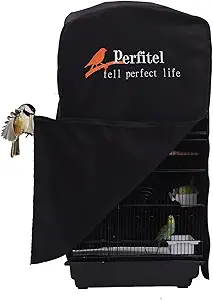 Photo 1 of Bird Cage Cover(Black) Good Night Birdcage Cover Black-Out Birdcage Cover Durable Breathable Washable Material… (18.1Lx14.1Wx36H)
