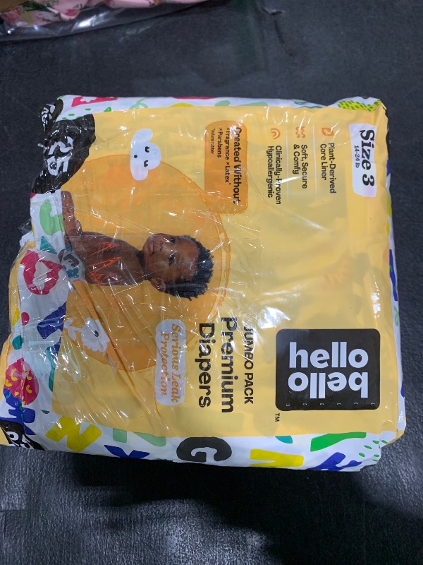 Photo 2 of Hello Bello Premium Baby Diapers Size 3, 25 Count of Disposable, Extra-Absorbent, Hypoallergenic Baby Diapers with Snug and Comfort Fit, Alphabet Soup