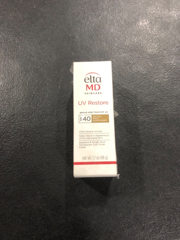 Photo 1 of EltaMD UV Restore Tinted Sunscreen for Face SPF 40, Tinted Mineral Sunscreen for Sun Damaged Skin Repair Face, Anti Aging Zinc Oxide Moisturizer Formula, 1.7 oz