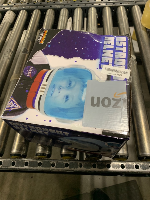 Photo 1 of Astronaut Helmet, Space Helmet with Blue Movable Visor, Party Costume, School Classroom Dress Up, Pretend Role Play Party Supplies, Kids Christmas Halloween Toys Birthday Gifts, Blue and Orange