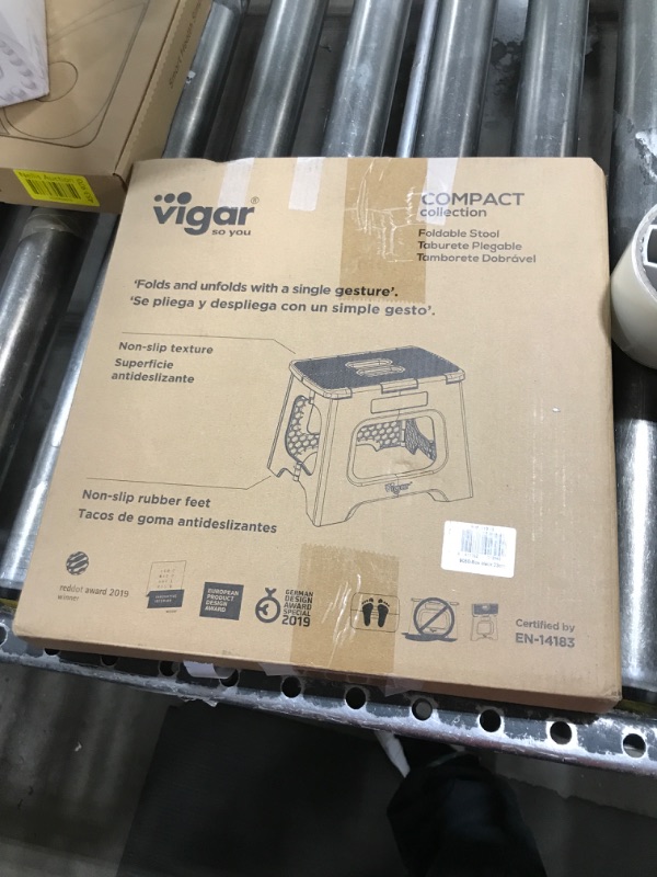 Photo 1 of Vigar Compact Step Stool Foldable, 9-inch Step Stools for Adults up to 330 Pound, Lightweight Stool, Non-Slip Folding Step Stool, Black1038453980
