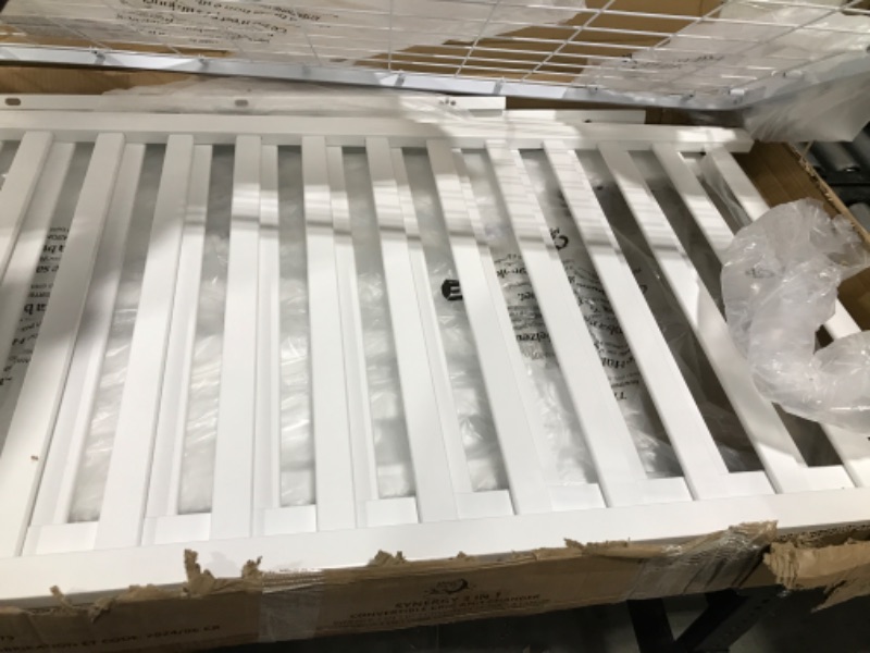 Photo 1 of Dream On Me Synergy Convertible Crib and Changer in White with Detachable Changing Table, JPMA Certified, 1” Changing pad