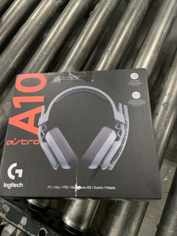 Photo 2 of Logitech G Astro A10 Gen 2 Cross-Platform Wired Gaming Headset for PlayStation 5/4, Xbox S|X, Nintendo Switch, PC: 3.5mm Headphone Jack, 32mm Drivers, Flip-to-Mute Mic, Over-Ear - Grey