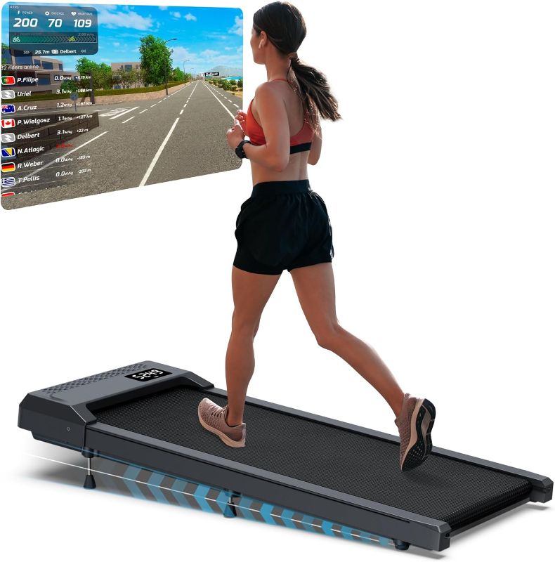 Photo 1 of WELLFIT Walking Pad, Under Desk Treadmill with 10% Incline, Portable Walking Pad Treadmill for Home and Office with APP & Remote Control and Smart Voice Control, 265/340 lbs Capacity
