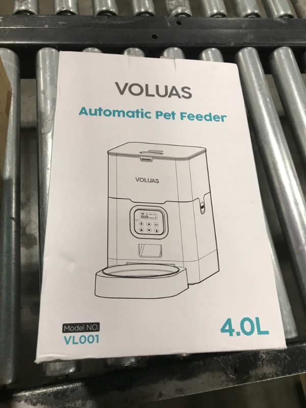 Photo 2 of VOLUAS Automatic Cat Feeders - Timed Pet Feeder for Cats and Dogs with Dry Food Dispenser, Desiccant Bag, Programmable Portion Control, 4 Daily Meals, 10s Voice Recorder