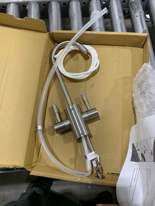 Photo 1 of Ready Hot RH-F560-BN Faucet Only for Instant Hot Water Tank, Insulated, Safety Lock on Handle, Dual Lever Hot & Cold Water, Brushed Nickel Finish