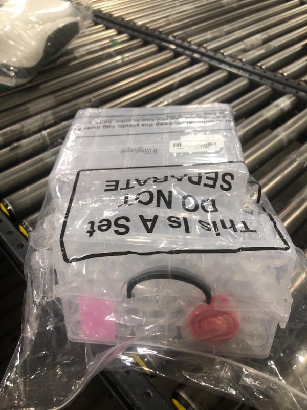 Photo 1 of Willinglong Diamond Painting Storage Containers with 208 Grids Diamond Art Storage Bead Organizer Painting Accessories DIY Art Jewelry Craft(4 Tier,Pink)