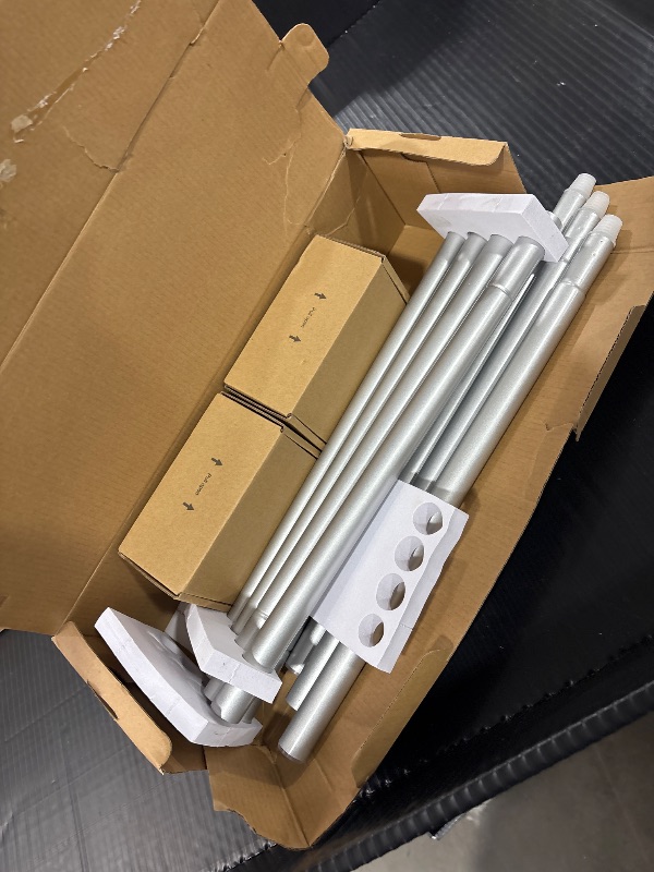 Photo 1 of 2 Pack Curtain Rod 32 to 58 Inches (2.6-4.8ft), USFOOK 7/8 inch Telescoping Splicing Curtain rods for Windows 20 to 54 Inch, Silver Decorative Drapery Rods for Home with Translucent Finials