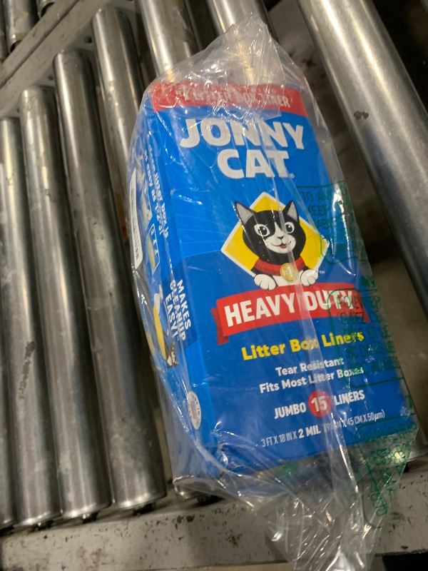 Photo 1 of Jonny Cat Litter Box Liners: Heavy Duty - Tear & Leak Resistant - Drawstring Close - Jumbo, 15 Count