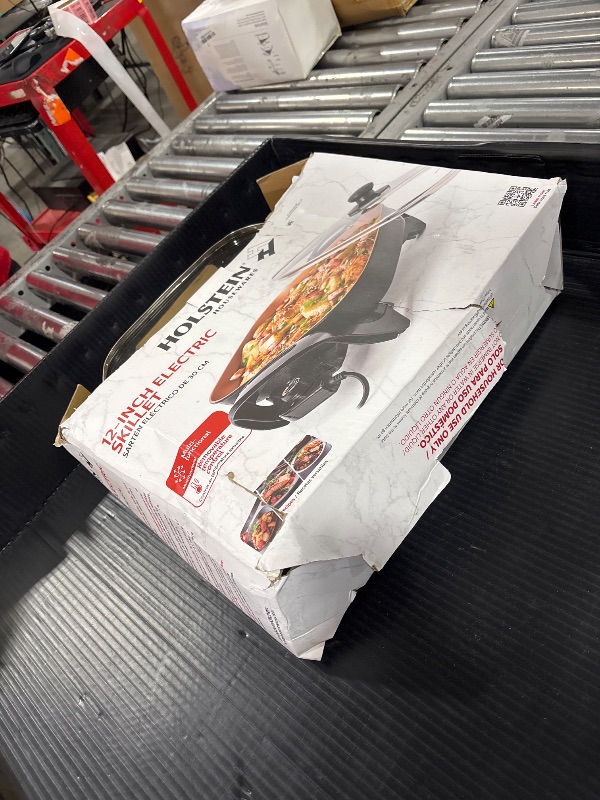 Photo 1 of Holstein Housewares 12-Inch Electric Skillet and Frying Pan with Glass Lid, Non-Stick Coating, Temperature Control with Removable Heating Probe, Copper and Black Color