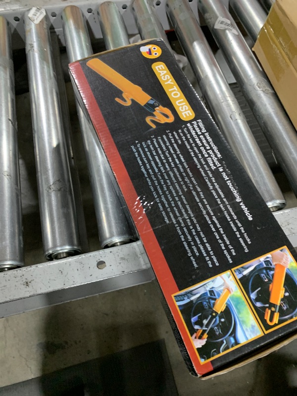 Photo 1 of Tevlaphee Steering Wheel Lock - Heavy Duty Antitheft Device and Car Security Lock with Adjustable Locking and 3 Keys - Great Vehicle and Truck Deterrent (Yellow)