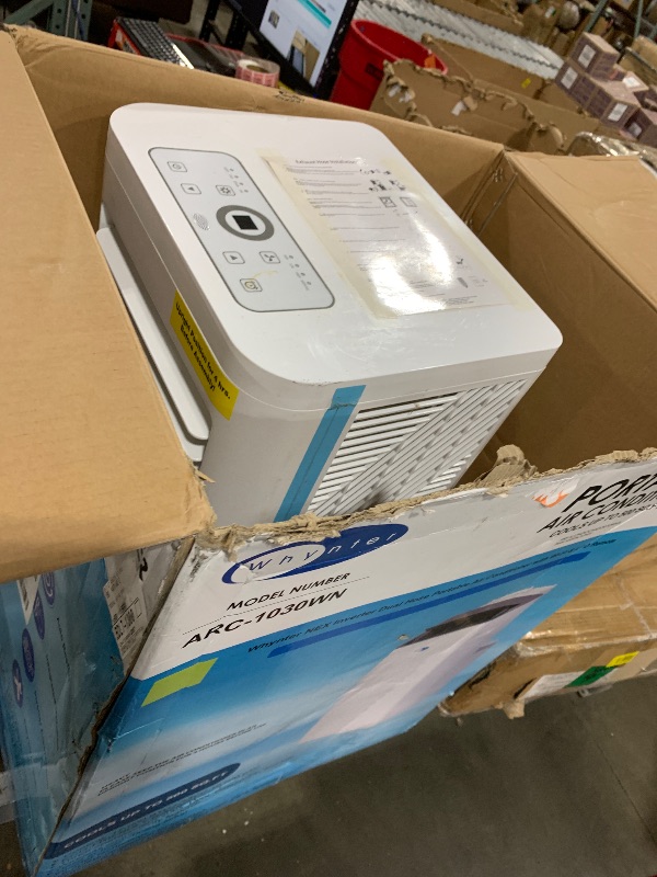 Photo 1 of Whynter Inverter Portable Air Conditioner 12,000 BTU with Dual Hoses, Dehumidifier, Cooling Fan & Smart Wi-Fi for 500 Sq Ft Rooms, NEX ARC-1030WN (10,000 SACC), White