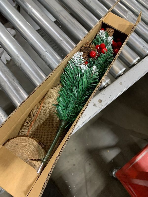 Photo 1 of Tabletop Christmas Tree 1.5ft Artificial Mini Christmas Tree, with Pine Cones Berry Small Christmas Tree for Desk or Bedroom, Table Top Xmas Tree with Burlap Base for Holiday Indoor Christmas Decor