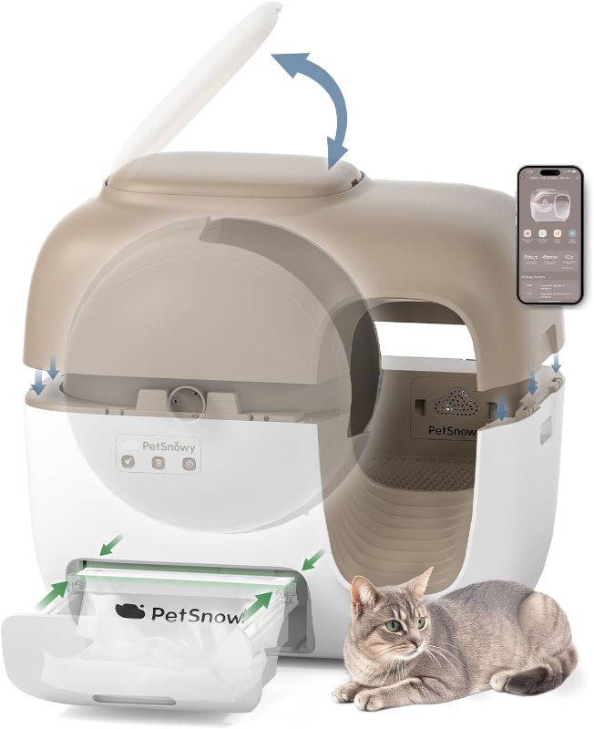 Photo 1 of Automatic Cat Litter Box Self Cleaning with Zero Odor Control System, Auto-Packing Robot Litter Box with Smart App Control, Large Cats & Multiple Cats (2025 Premium Version)